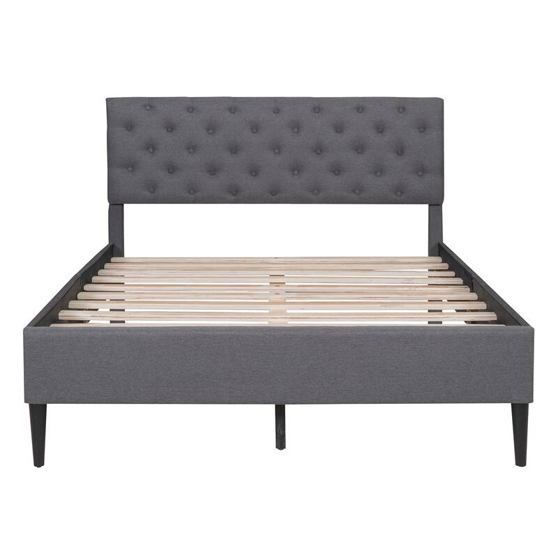 Merax Upholstered Linen Platform Bed, 3 colors