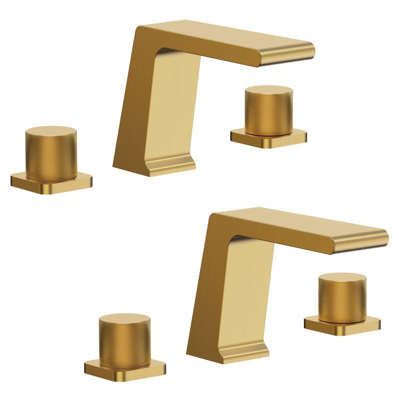 2 Pack, 3 Hole Widespread Bathtub Faucet with High Flow Waterfall Spout