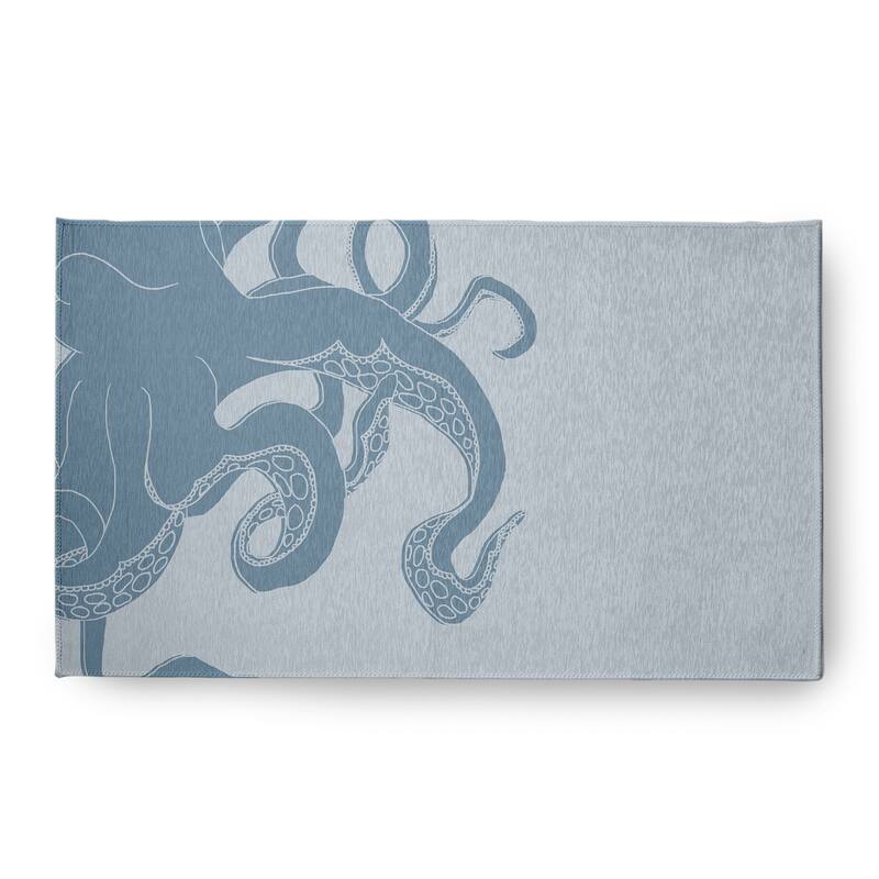 Gus Nautical Chenille Rug - Dusty Smoke - 18" x 30"