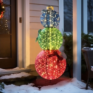 VEIKOUS 5 ft. LED Ornament Stack Christmas Holiday Decoration - Bed ...