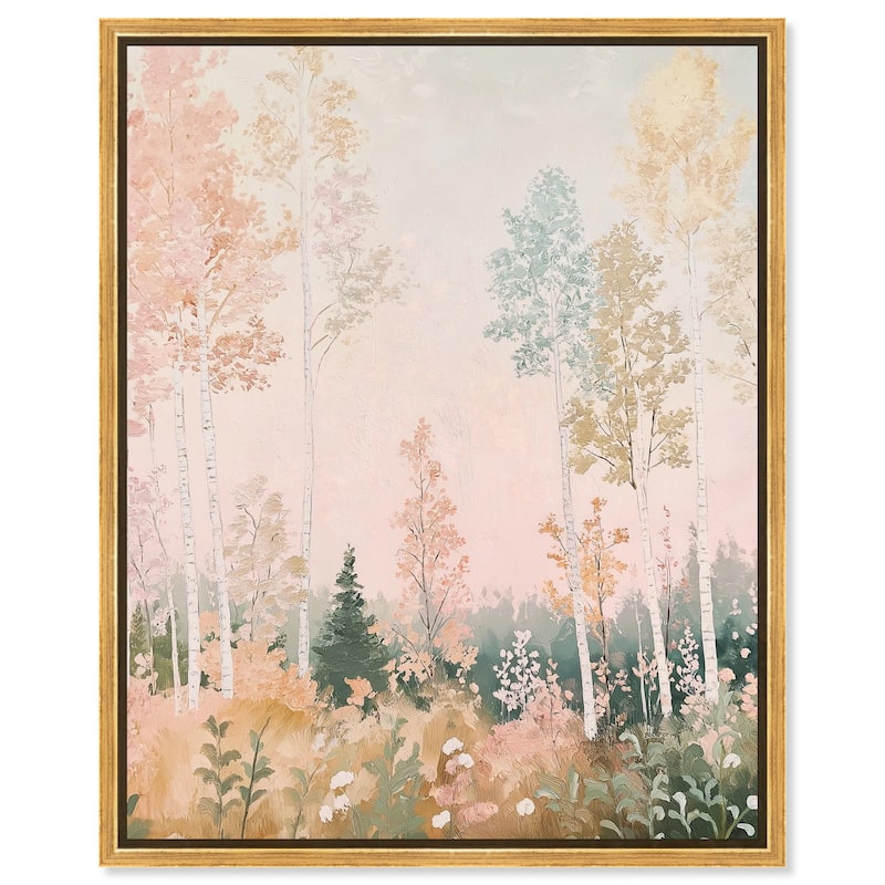 Birch Trees Canvas by Art Remedy - 30" x 36" - Gold
