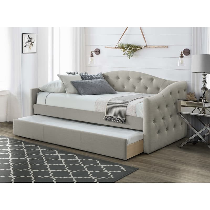 Atlanta Button-tufted Daybed with Twin Trundle