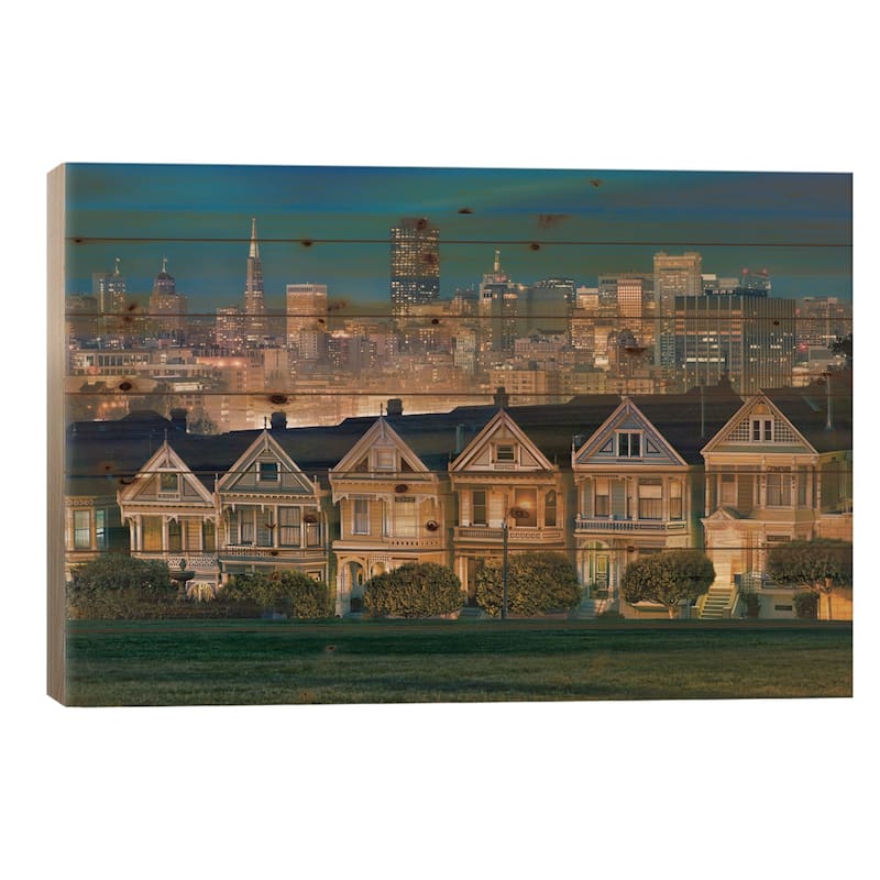Painted Ladies Print On Wood by Lee Sie - Multi-Color - 26x40x1.5