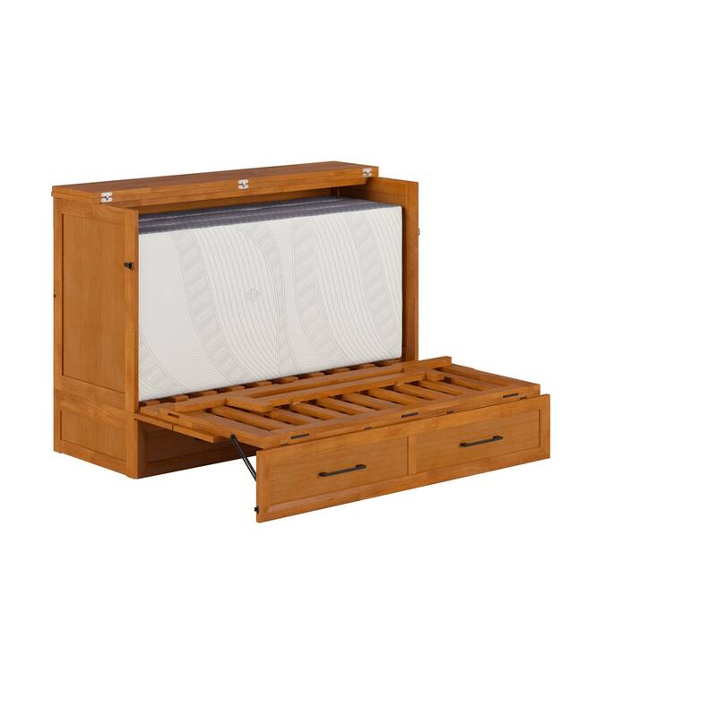 Tucson Murphy Bed Chest with 6" Mattress, Drawer & Built-in Charger
