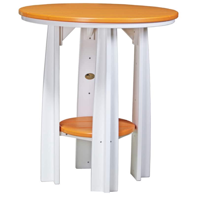 Poly Lumber Balcony Table - Tangerine & White