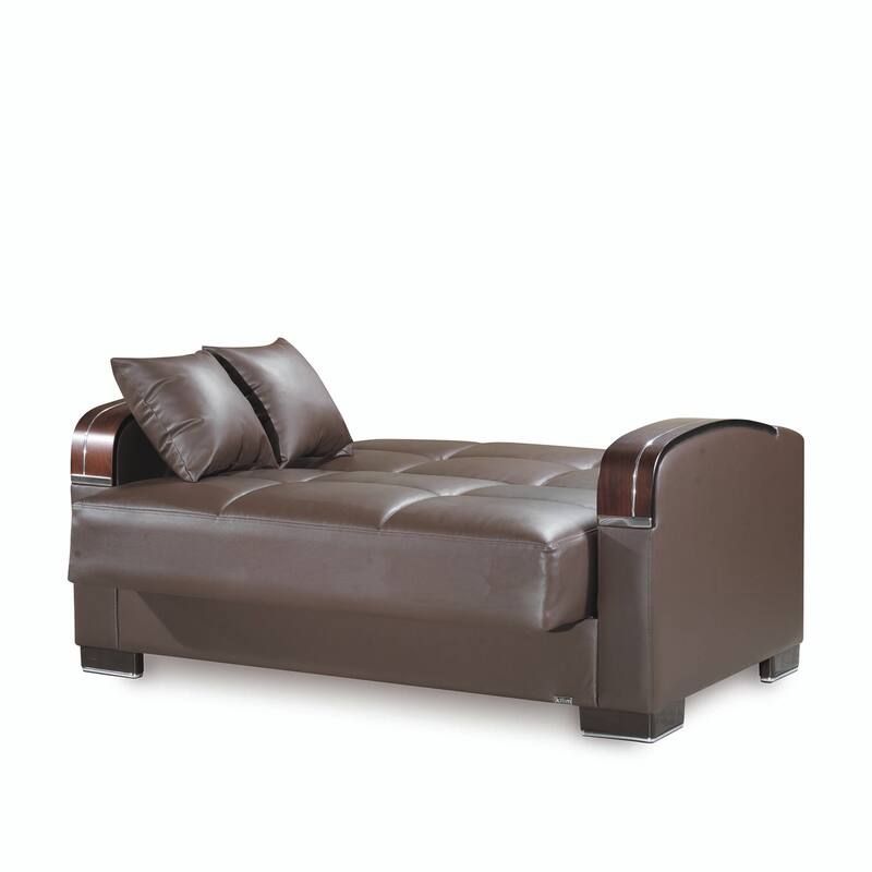Collection Upholstered Convertible Loveseat With Storage