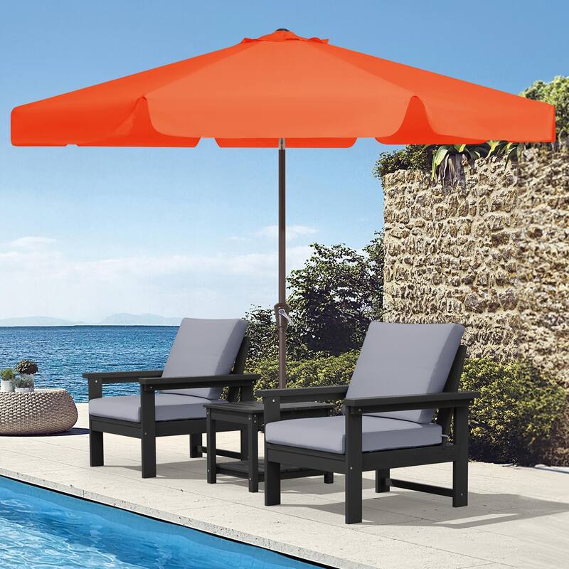 9ft Patio Market Umbrella with UV-Resistant and Sagging Edge Designed