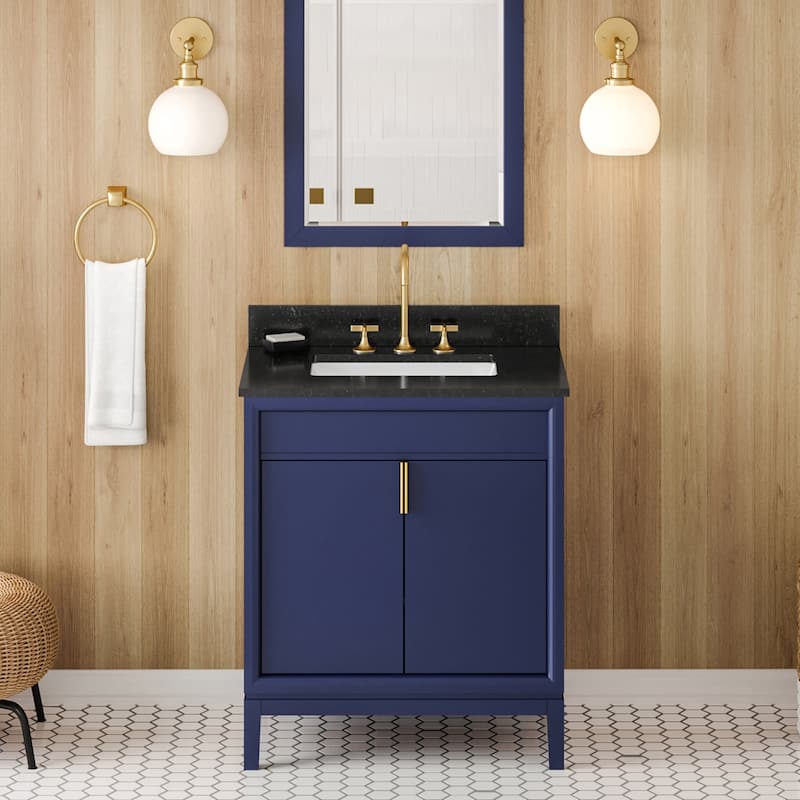 Jeffrey Alexander VKITTHE30R-GRANITE Theodora II 30" Free Standing - Hale Blue / Black - Painted