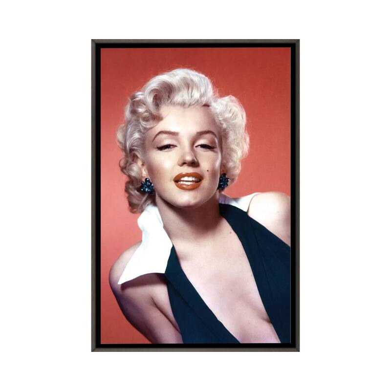 iCanvas "Marilyn Monroe 1952 L.A. California" by Rue Des Archives Framed - Charcoal - 26x18