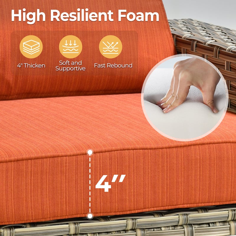 HOOOWOOO 6-piece Patio Furniture Conversation Set with Coffee Table