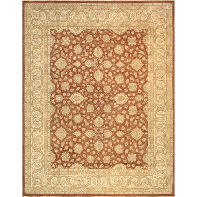 Pasargad Home Sultanabad Collection Hand-Knotted Lamb's Wool Area Rug, L. Brown - 12' 0" X 15' 5"