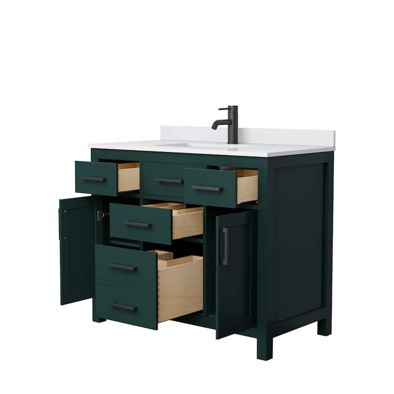 Beckett 42 Inch Single Vanity, Cultured Marble Top