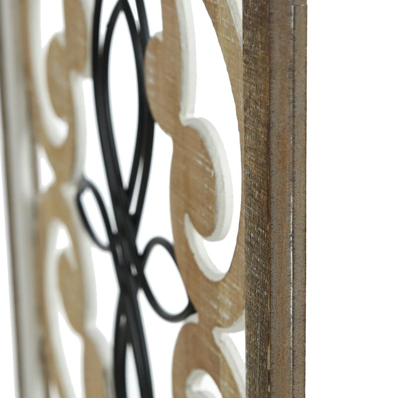 Traditional Screen - Wood & Metal Wall Sculpture