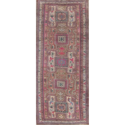 Tribal Meshkin Persian Vintage Runner Rug Hand-Knotted Wool Carpet - 3'11" x 10'5"