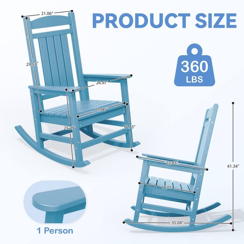 High-Back Oversized Plastic Rocking Chair –Stable & Smooth Glide