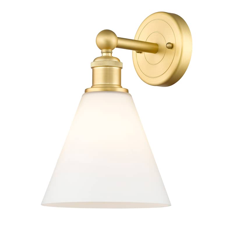 Innovations Lighting 616-1W-13-8 Berkshire Sconce Berkshire 13" Tall - Satin Gold / Matte White