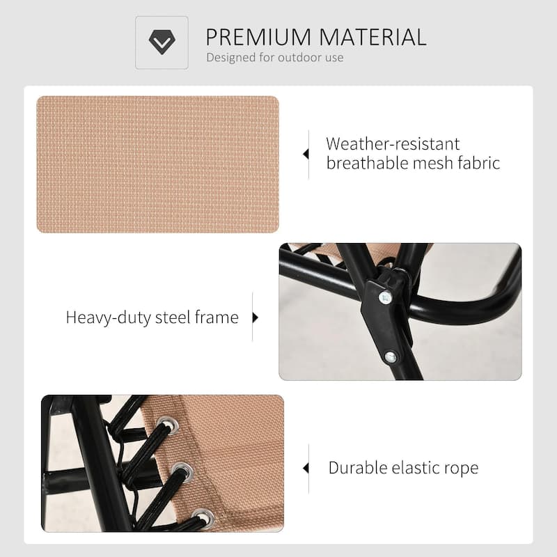 Patio Folding Bungee Chair,Outdoor Sling Seat,Armrests,Portable Lawn