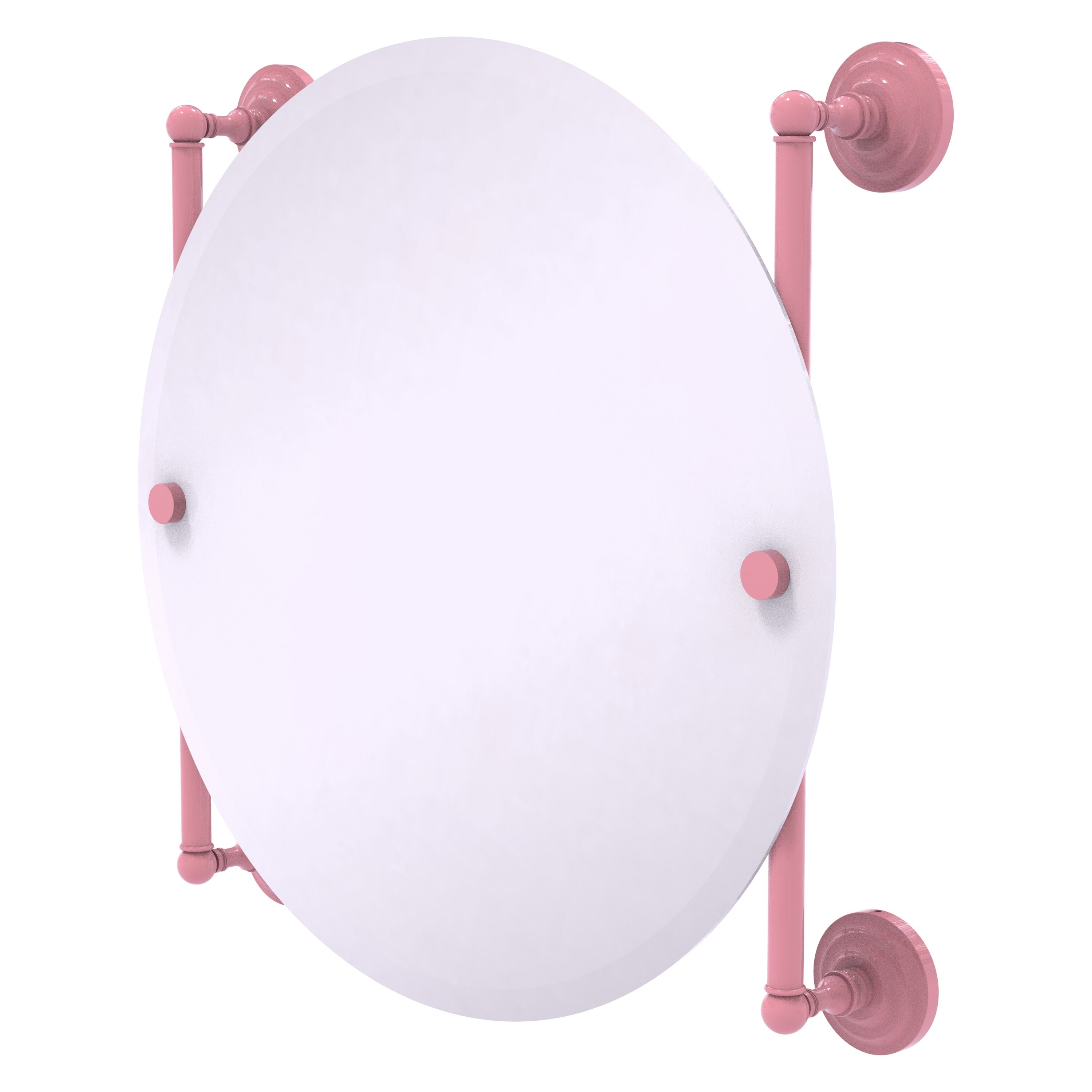 Allied Brass Que New Collection Round Frameless Rail Mounted Mirror