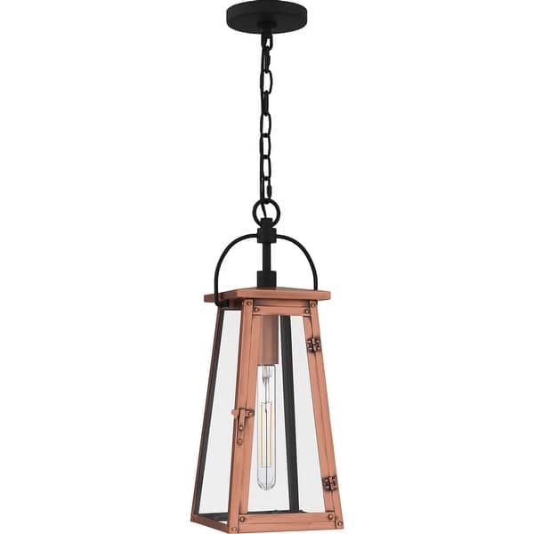 slide 2 of 8, Carolina 1-Light Aged Copper Outdoor Hanging Lantern