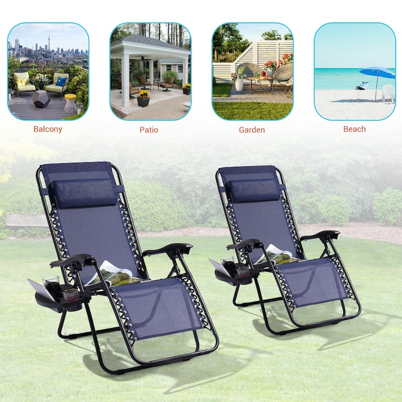 LIVOOSUN Zero Gravity Patio Chairs (Set of 2)