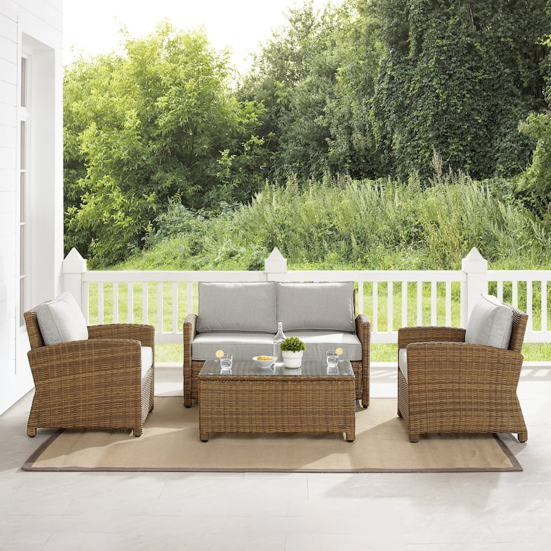 Crosley Bradenton 4Pc Outdoor Wicker Conversation Set