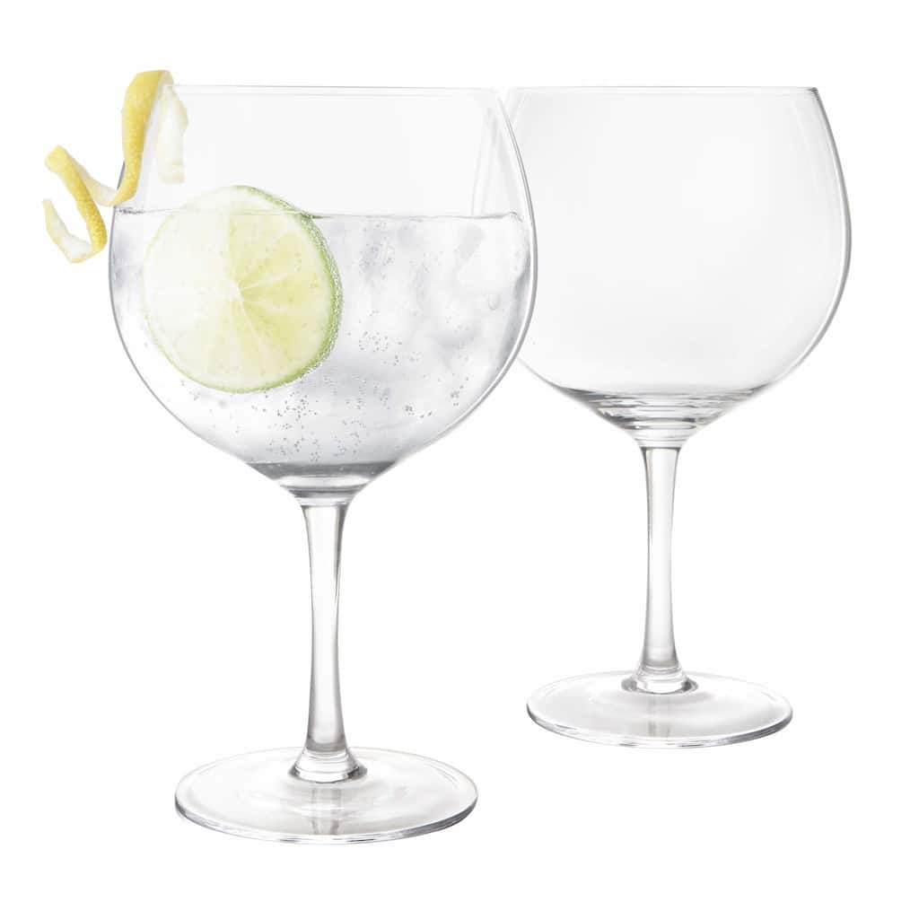 Final Touch Set of 2 Gin Lead Free Crystal Glasses - 27 oz