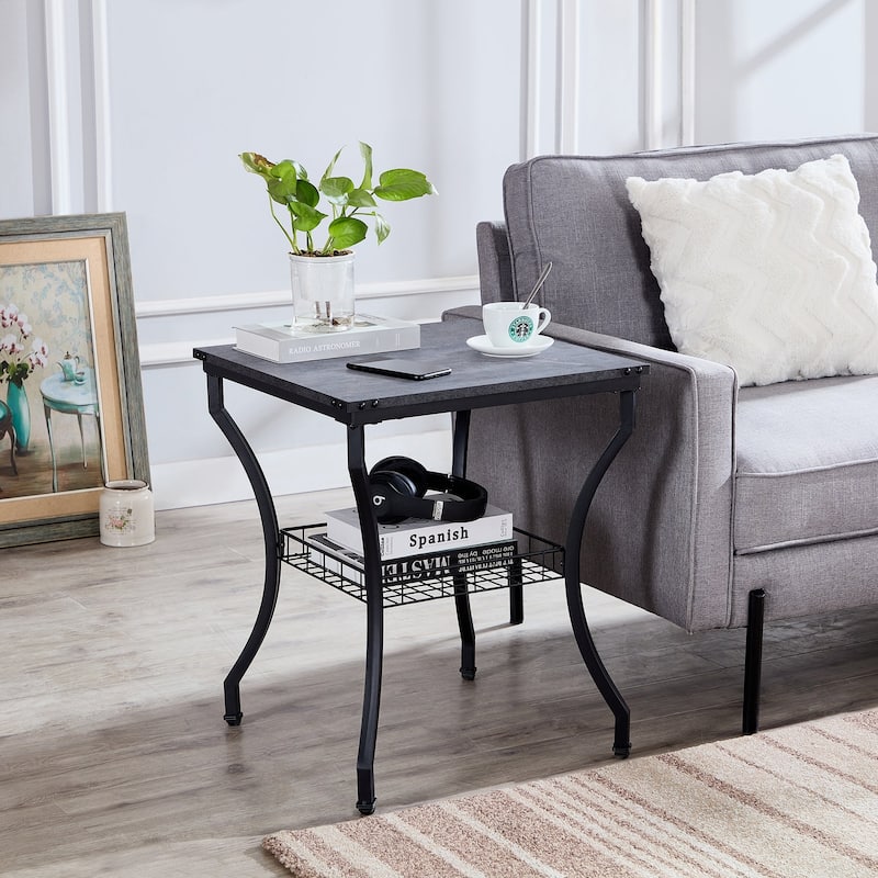 VECELO Mid Cectury 3-pieces Coffee Table Set, 3-Piece Living Room Table Set(Set of 3)