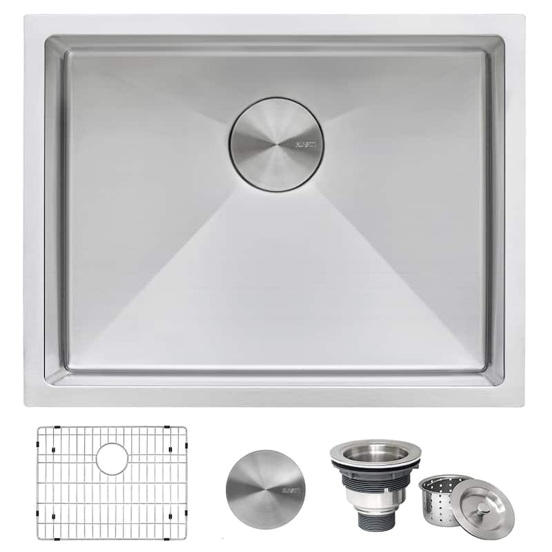 Ruvati 23-inch Undermount 16 Gauge Tight Radius Stainless Steel Kitchen Sink Single Bowl - RVH7123 - 21″ x 16″