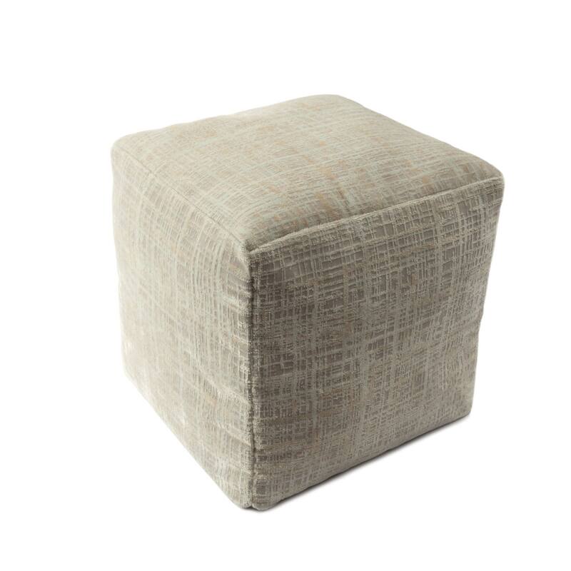 Modern Square Pouf Ottoman 18" Abstract Upholstery Soft and Stylish Seat Modern Living Room Accent