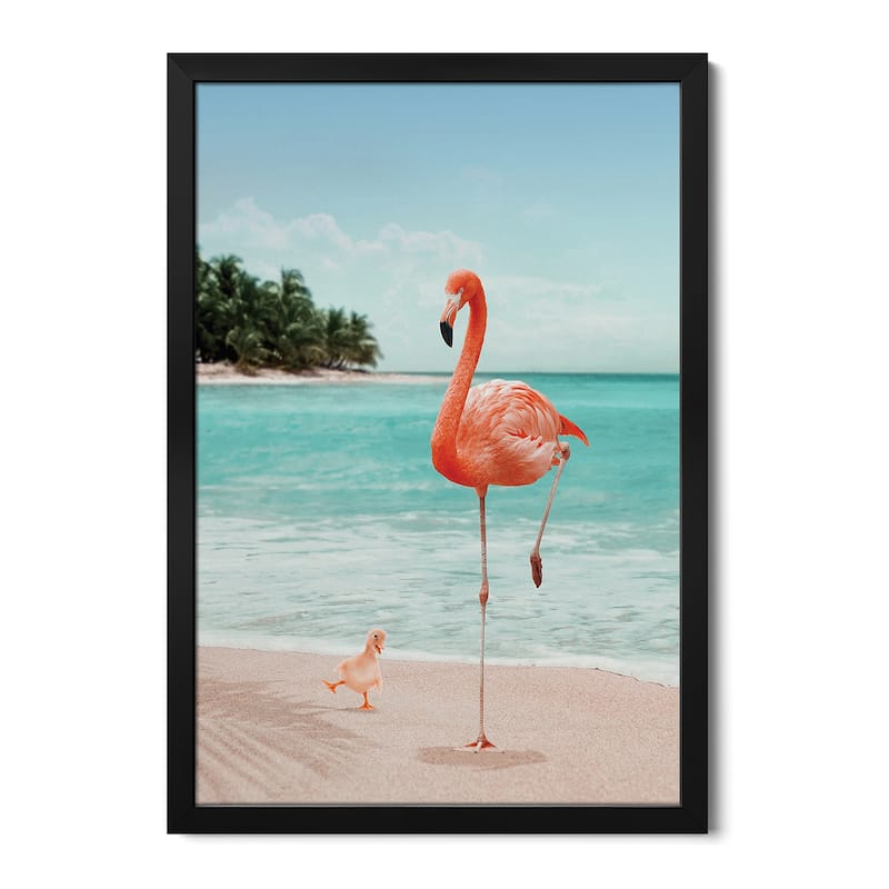 Wannabe Flamingo Premium Framed Poster by Jonas Loose - Black - 16x24x1