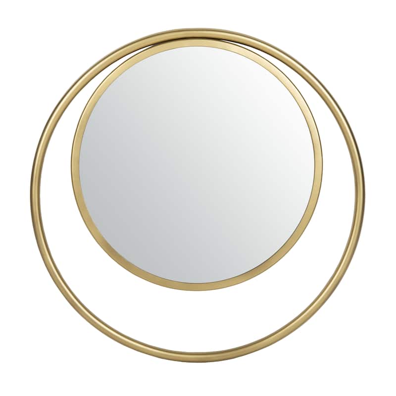 SAFAVIEH Wonder 24-inch Brass Round Mirror - 23.8" W x 1.3" L x 23.8" H