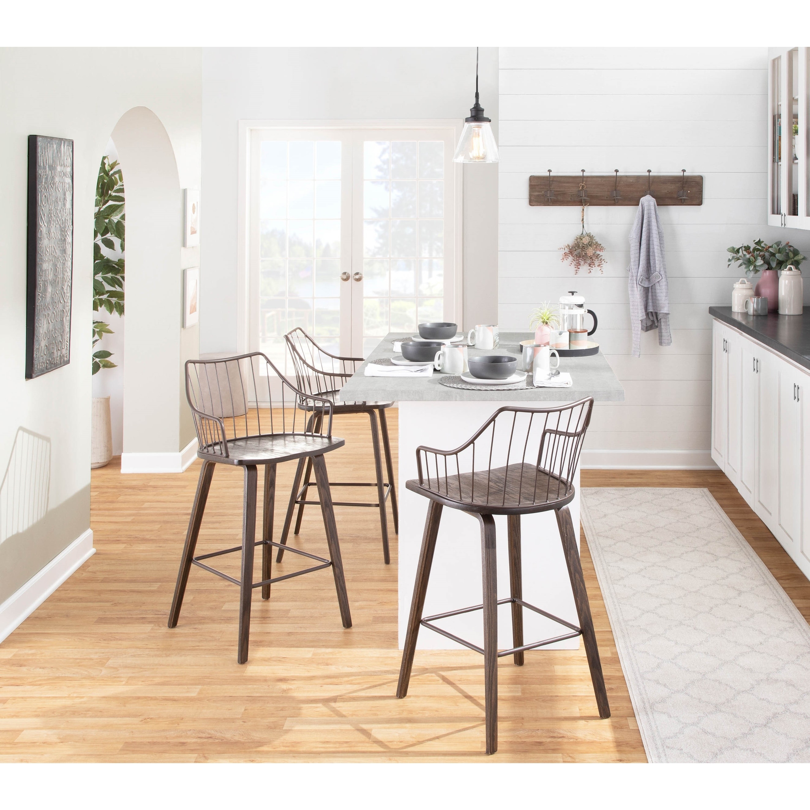 Lue Bona Windsor Style Bar Stools Black Counter Stool LUE BONA