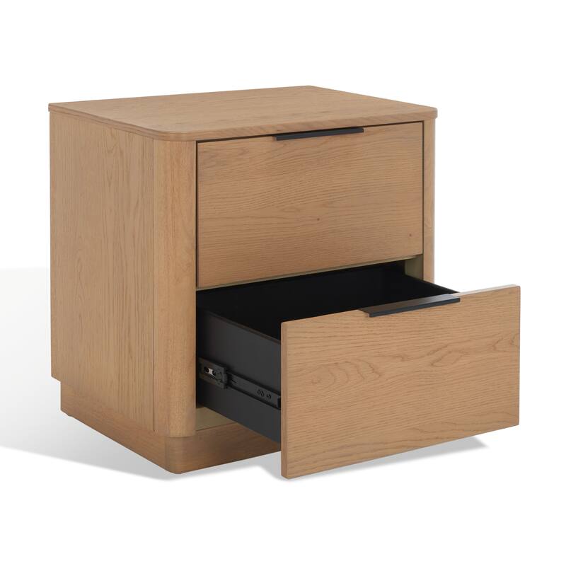 SAFAVIEH Couture Ljubica 2-Drawer Nightstand Bedside Accent Table (Fully Assembled)