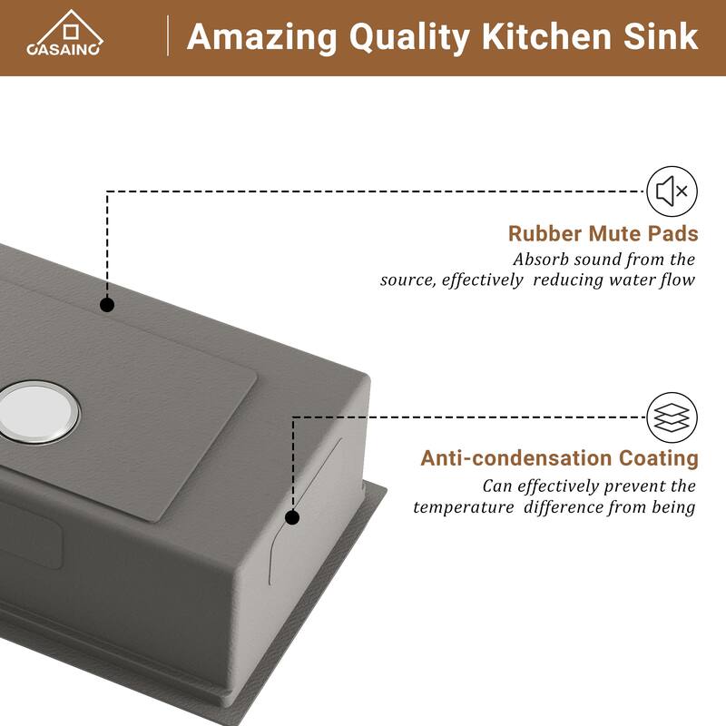 Stainless Steel Sink 30 in. Single Bowl Undermount Workstation Kitchen Sink with Faucet and Accessories