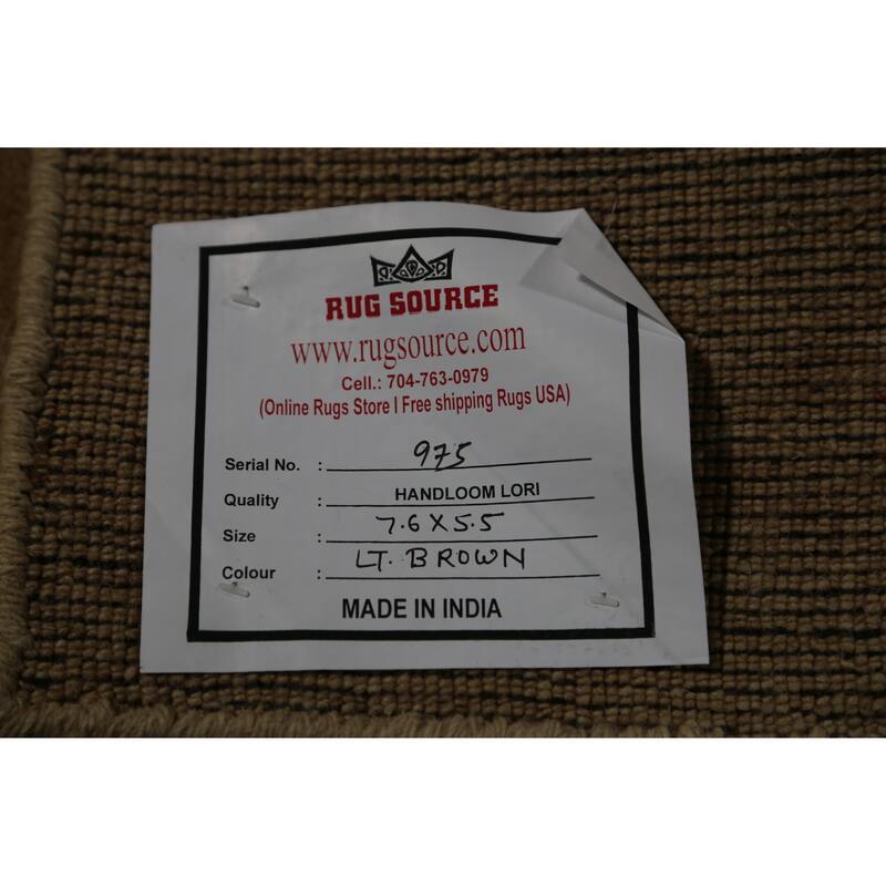 Gabbeh Indian Area Rug Hand-Knotted Bedroom Wool Carpet - 5'5" x 7'6"