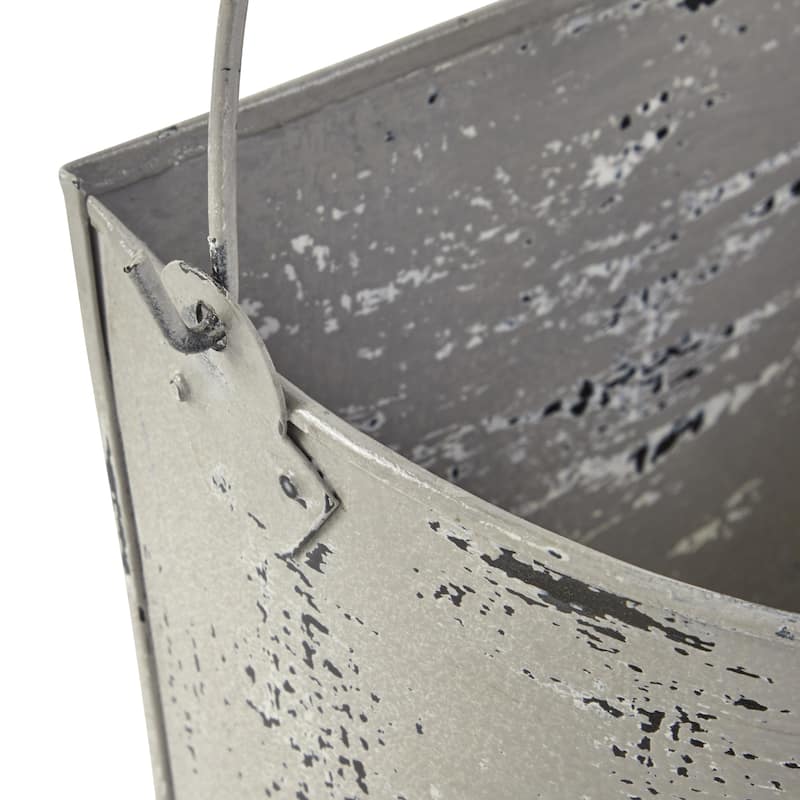 White Metal Indoor Outdoor Planter