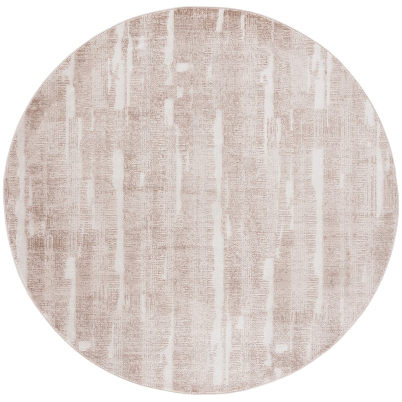 SAFAVIEH Whisper Luella Modern Abstract Rug - 6'7" Round - Beige/Light Beige