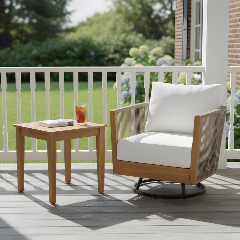 Christopher Knight Home - Modern 2-Piece Outdoor Swivel Chair with Square Side Table