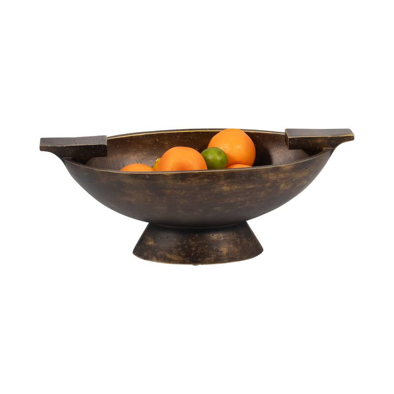 Sagebrook Home 20" Primia Decor Bowl, Bronze, 7"H - 20" x 9" x 7"