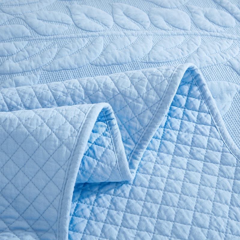 MarCielo 3 Piece Cotton Oversized Bedspread Quilt Set Tmonica