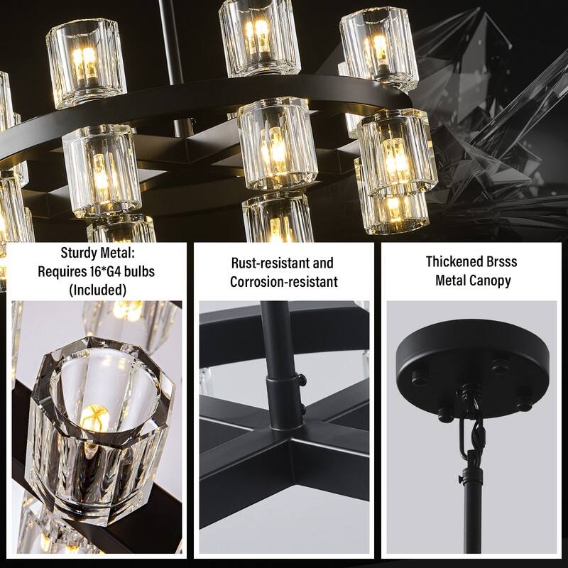 KAYLA Modern Chandelier with K9 Crystal