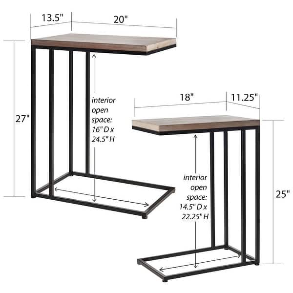 Contemporary Light Gray Wood and Black Metal Nesting CTables Bed