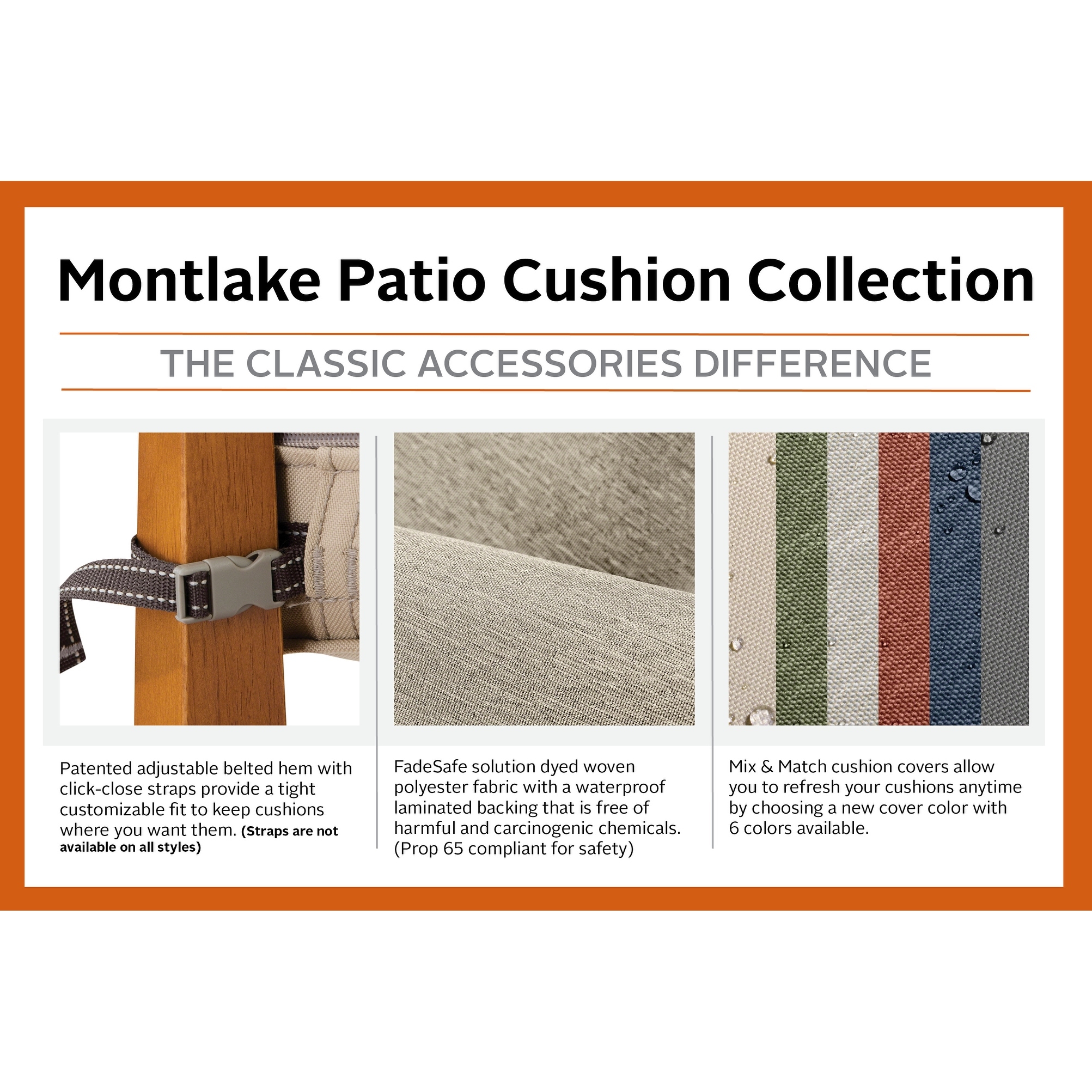 Classic Accessories Montlake Water-resistant Patio Chair Seat Cushion Slip  Cover - On Sale - Bed Bath & Beyond - 27679156