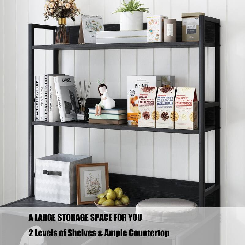 Multi-Functional Cat Litter Box Enclosure, Wooden Cat House with Scratch Pad and Shelf Storage