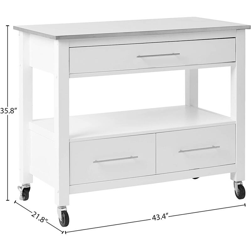 Stainless Steel Kitchen Cart with Wheels and Drawers Bed Bath & Beyond 39900268