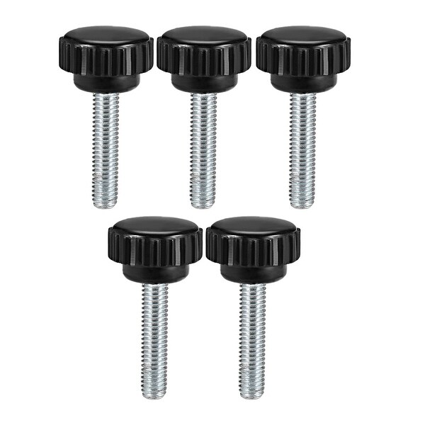 M6 x 30mm Male Thread Knurled Clamping Knobs Grip Thumb Screw on Type 5 Pcs