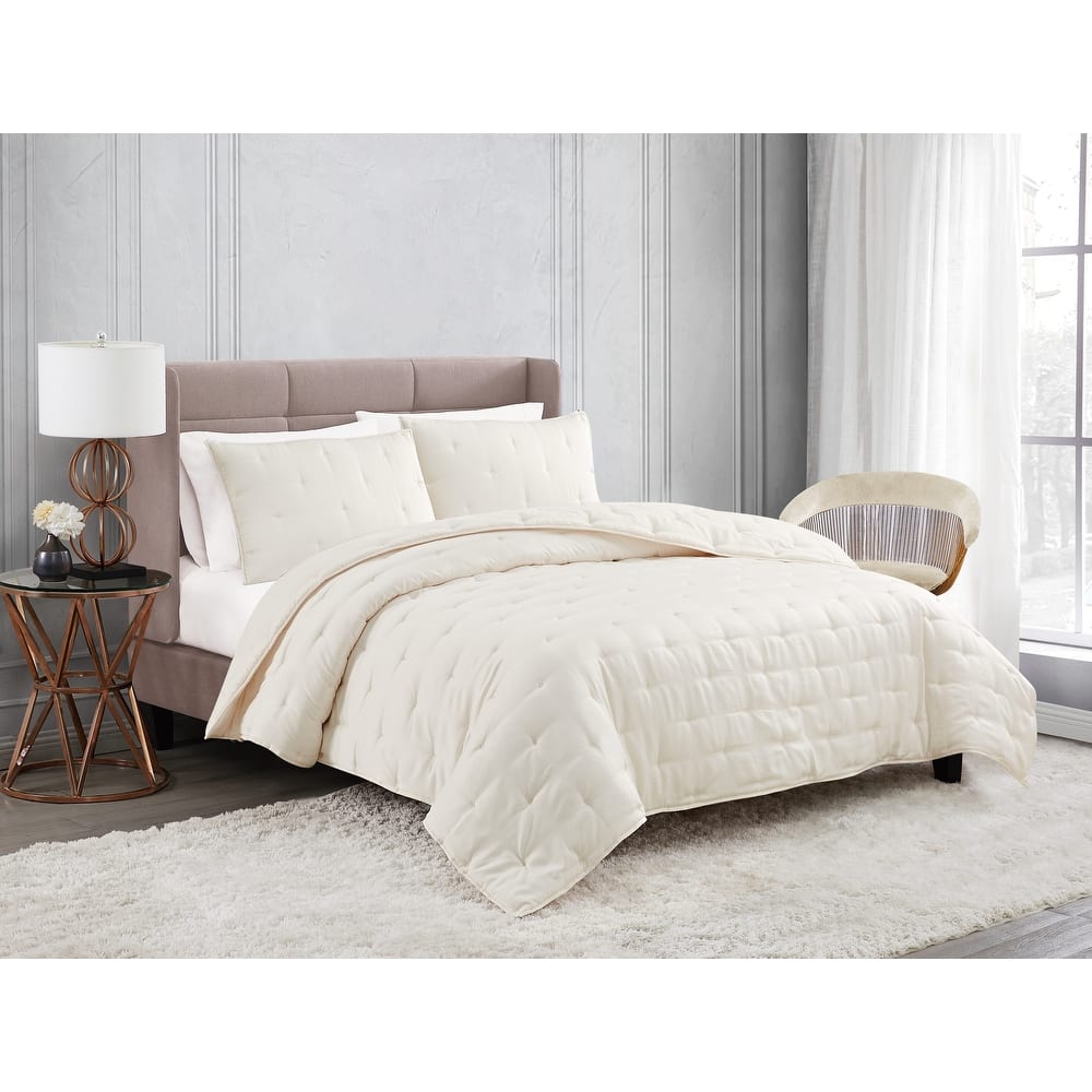 Badgley Mischka Home Tufted Matte Satin Quilt Set
