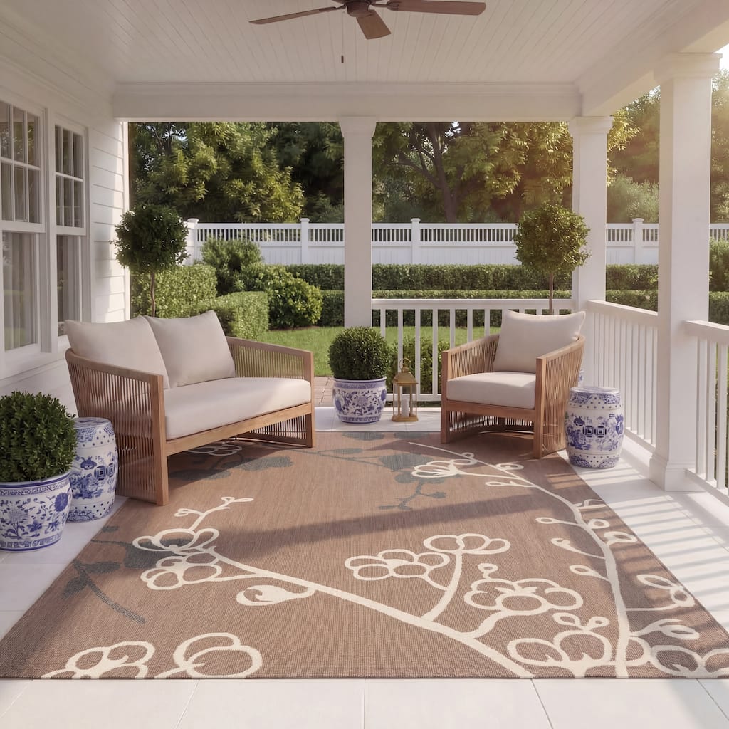 SAFAVIEH Courtyard Sweety Indoor /Outdoor Waterproof Patio Backyard Rug