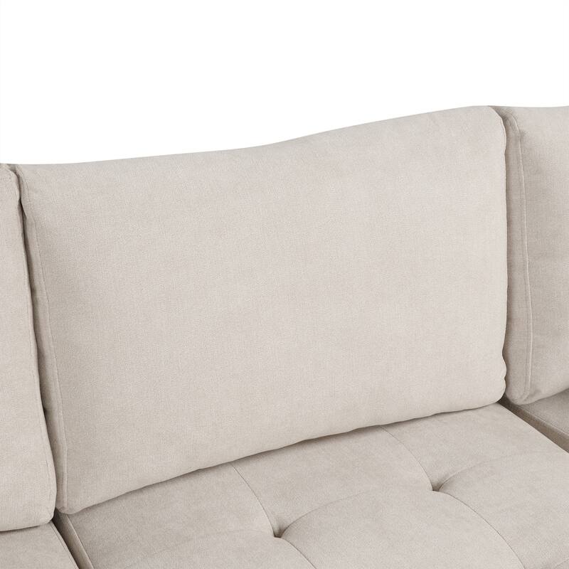 117.3" Chenille U-Shaped Sectional Sofa Bed with 2 Throw Pillows