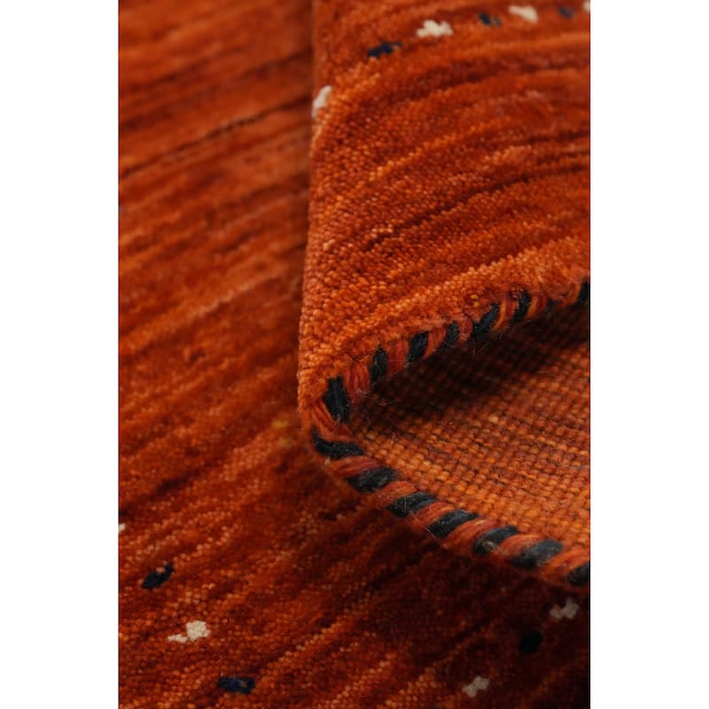 Hand Knotted Oriental 100% Wool Carpet Tribal Animal Pictorial Oranges & Rust Gabbeh Area Rug - 4' 0'' X 2' 2''